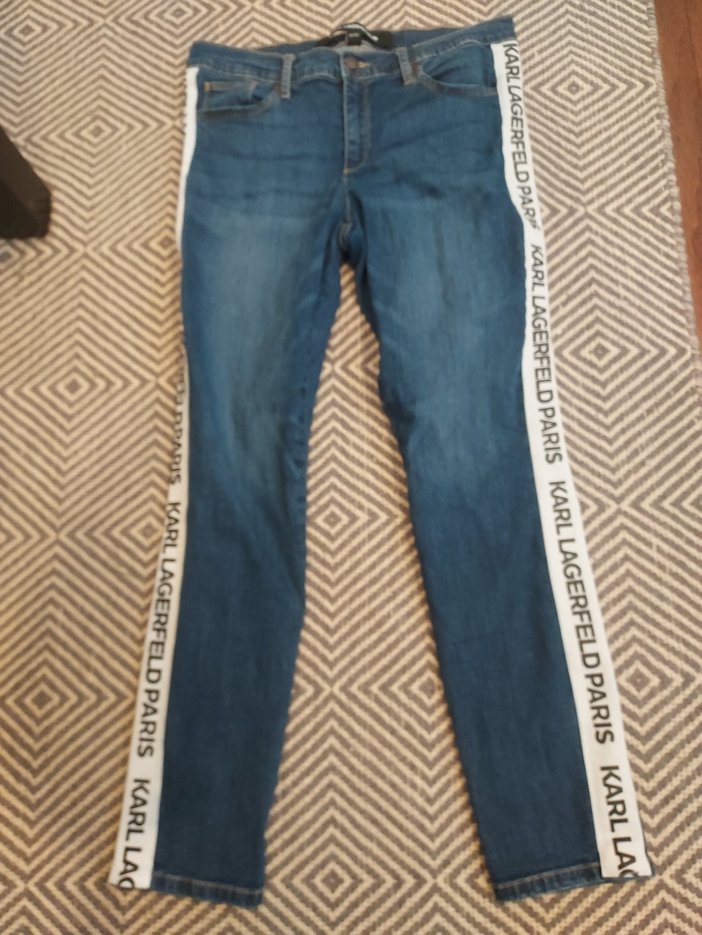 SEND OFFER! Karl Lagerfeld Paris Blue Side-Stripe Women’s Jeans